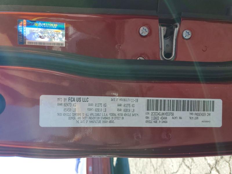 Aukcja sprzedaży 2019 Dodge Charger, vin: 2C3CDXGJ0KH553758, numer aukcji: 61001006