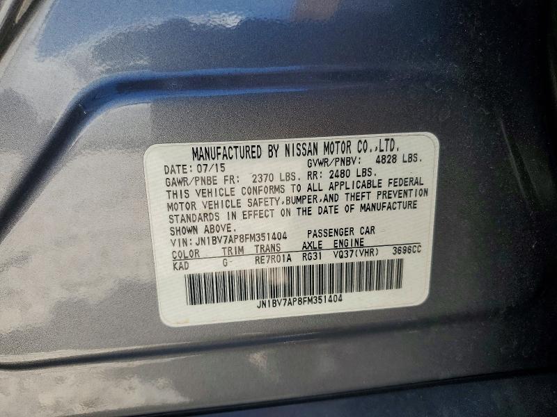 Продаж на аукціоні авто 2015 Infiniti Q50, vin: JN1BV7AP8FM351404, номер лоту: 62591956