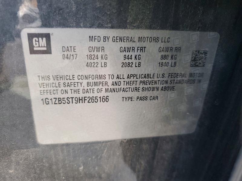 61042326 :رقم المزاد ، 1G1ZB5ST9HF265166 vin ، 2017 Chevrolet Malibu مزاد بيع