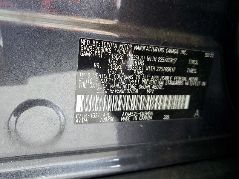 Aukcja sprzedaży 2021 Toyota Rav4, vin: 2T3W1RFV5MW107058, numer aukcji: 61424676