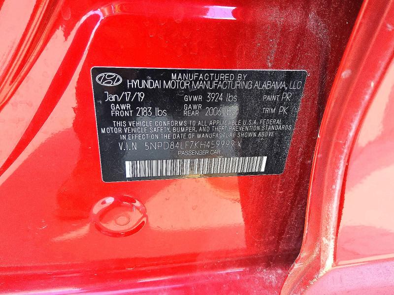 Продаж на аукціоні авто 2019 Hyundai Elantra, vin: 5NPD84LF7KH459999, номер лоту: 60393266