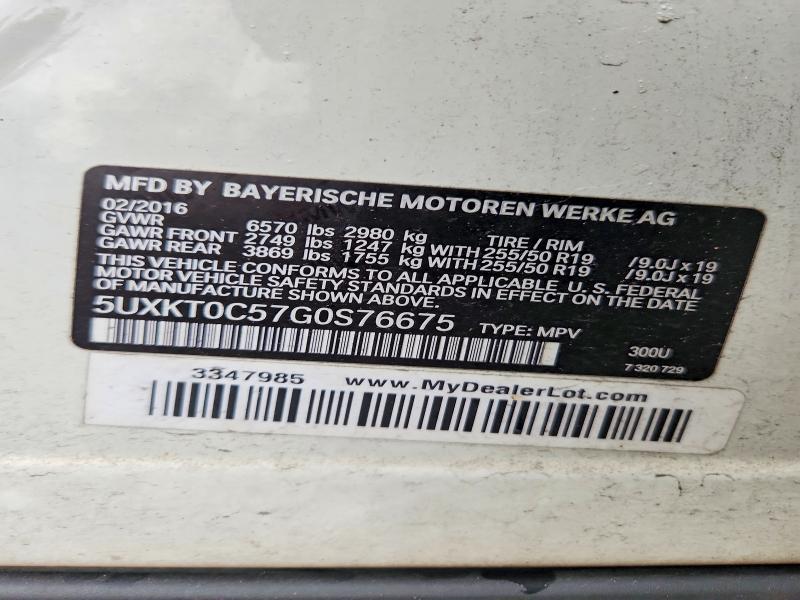 Aukcja sprzedaży 2016 Bmw X5, vin: 5UXKT0C57G0S76675, numer aukcji: 61880346