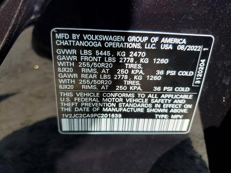 Продажа на аукционе авто 2023 Volkswagen Atlas Cross Sport, vin: 1V2JC2CA9PC201639, номер лота: 59650336