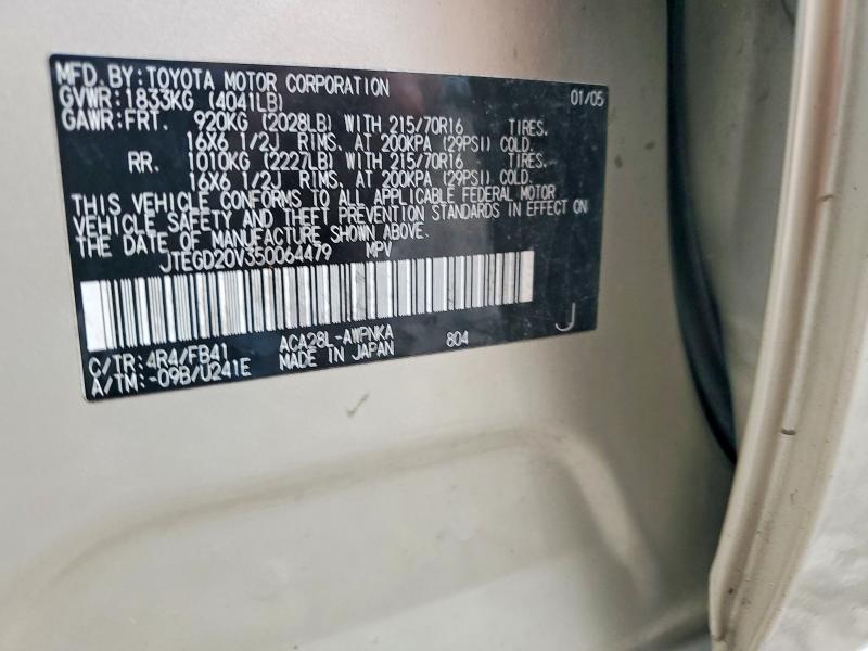 Продажа на аукционе авто 2005 Toyota Rav4, vin: JTEGD20V350064479, номер лота: 61934436