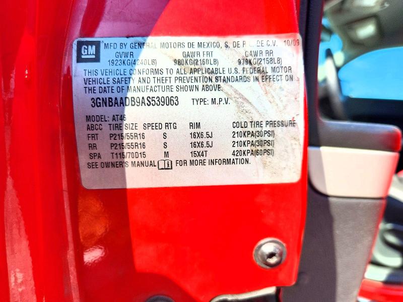 Продажа на аукционе авто 2010 Chevrolet Hhr, vin: 3GNBAADB9AS539063, номер лота: 59363996