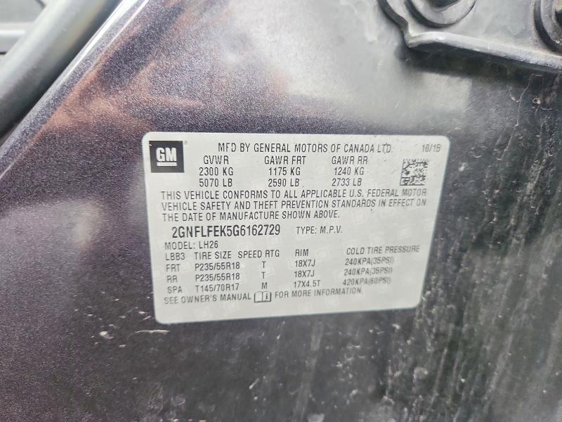 Продаж на аукціоні авто 2016 Chevrolet Equinox, vin: 2GNFLFEK5G6162729, номер лоту: 62311866