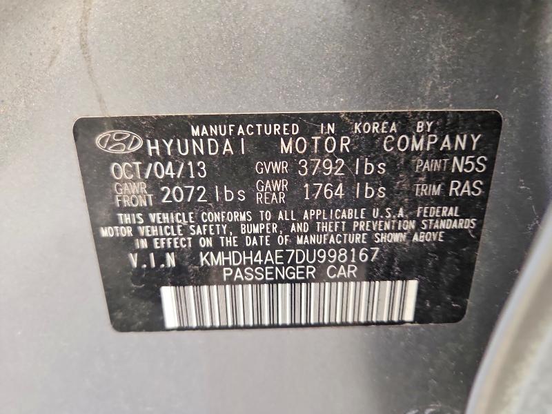 Продаж на аукціоні авто 2013 Hyundai Elantra, vin: KMHDH4AE7DU998167, номер лоту: 63201596
