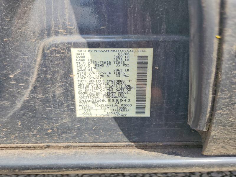 61821346 :رقم المزاد ، 5N1AN08W96C538942 vin ، 2006 Nissan Xterra مزاد بيع