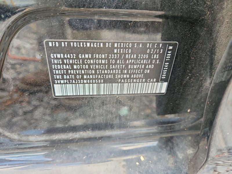 60177066 :رقم المزاد ، 3VWPL7AJ3DM668588 vin ، 2013 Volkswagen Jetta مزاد بيع