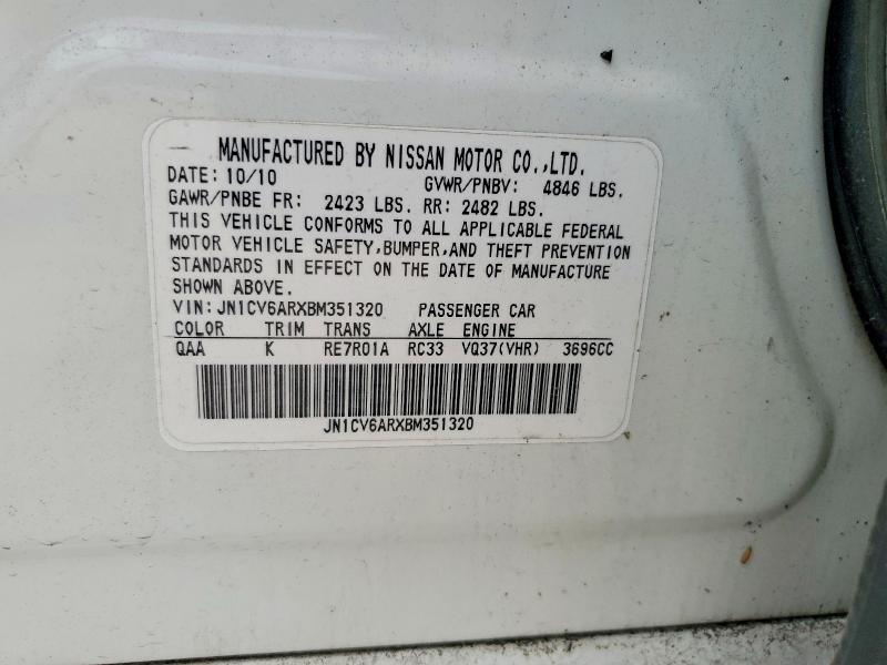 Aukcja sprzedaży 2011 Infiniti G37 Sedan, vin: JN1CV6ARXBM351320, numer aukcji: 61474746
