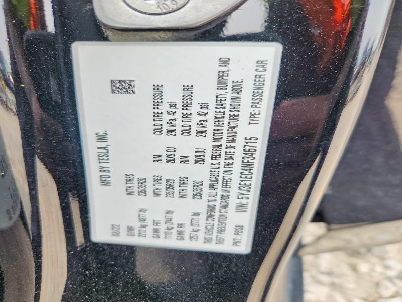 Aukcja sprzedaży 2022 Tesla Model 3, vin: 5YJ3E1EC4NF346715, numer aukcji: 61239566