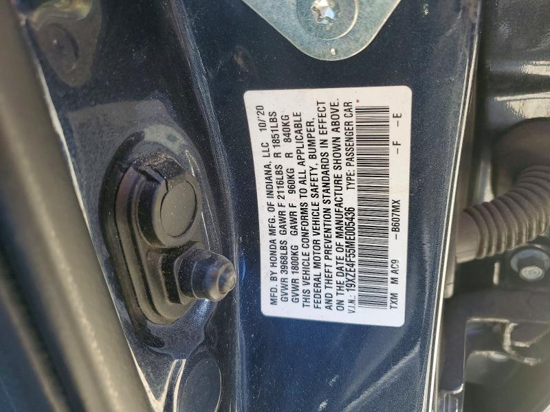 62744766 :رقم المزاد ، 19XZE4F55ME005436 vin ، 2021 Honda Insight مزاد بيع