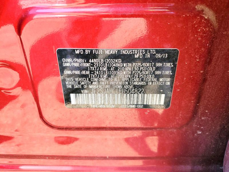 Продаж на аукціоні авто 2014 Subaru Forester, vin: JF2SJAHC1EH504822, номер лоту: 61612646