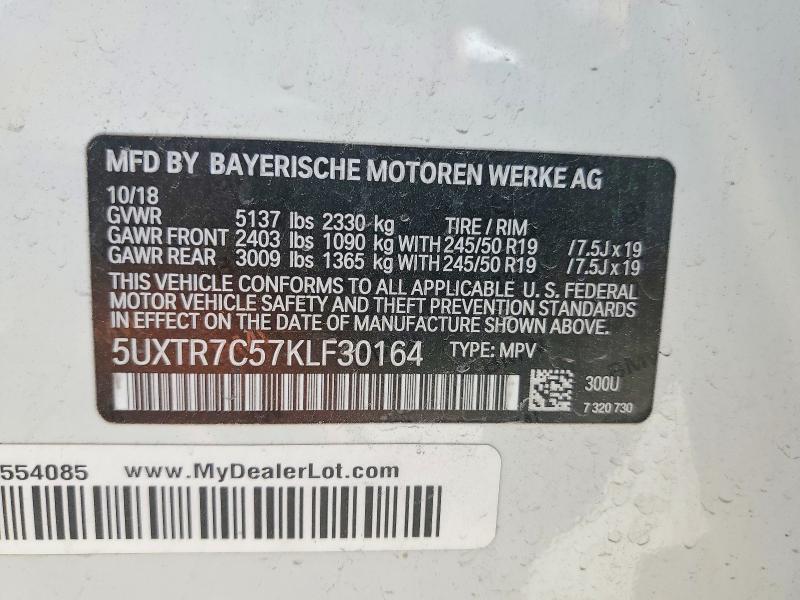 Продажа на аукционе авто 2019 Bmw X3, vin: 5UXTR7C57KLF30164, номер лота: 60222846