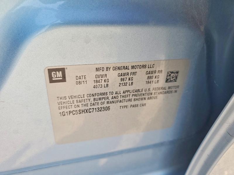 Aukcja sprzedaży 2012 Chevrolet Cruze, vin: 1G1PC5SHXC7132306, numer aukcji: 61968636