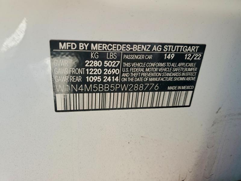 Продажа на аукционе авто 2023 Mercedes-benz Glb, vin: W1N4M5BB5PW288776, номер лота: 60926636