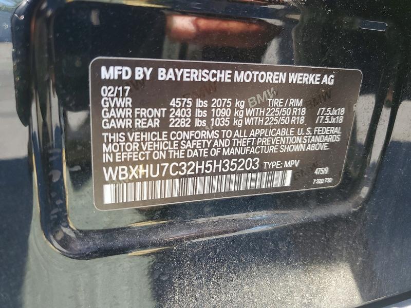 60442956 :رقم المزاد ، WBXHU7C32H5H35203 vin ، 2017 Bmw X1 مزاد بيع