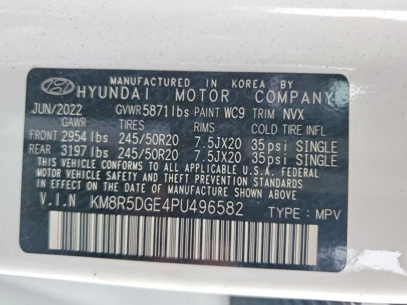 62656426 :رقم المزاد ، KM8R5DGE4PU496582 vin ، 2023 Hyundai Palisade مزاد بيع