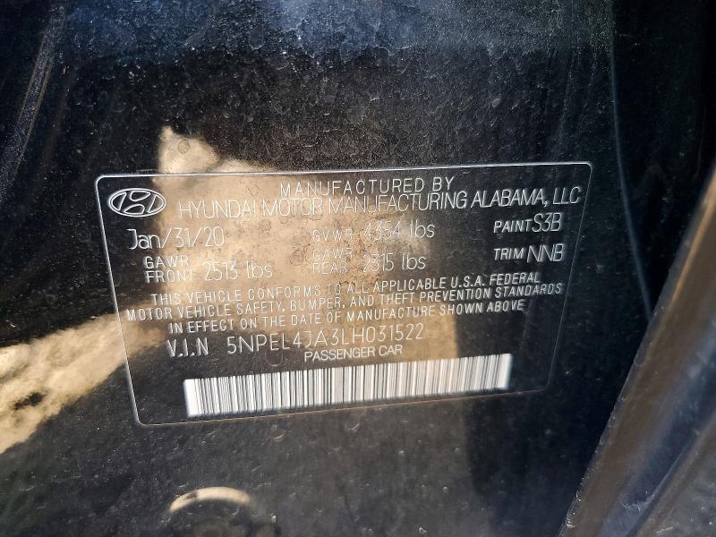 Aukcja sprzedaży 2020 Hyundai Sonata, vin: 5NPEL4JA3LH031522, numer aukcji: 60319286
