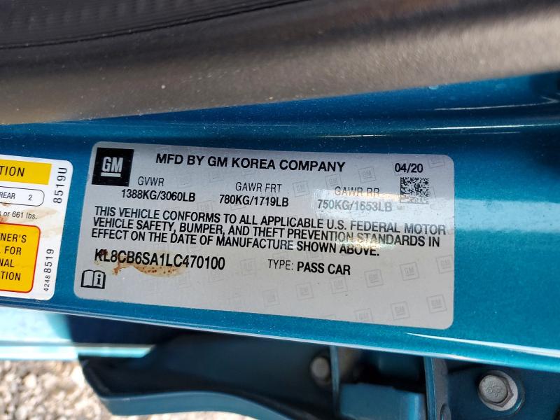 Продаж на аукціоні авто 2020 Chevrolet Spark, vin: KL8CB6SA1LC470100, номер лоту: 60608336
