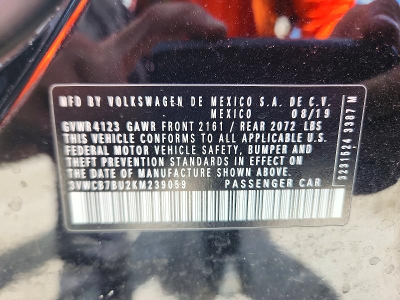 Aukcja sprzedaży 2019 Volkswagen Jetta, vin: 3VWCB7BU2KM239059, numer aukcji: 60186956