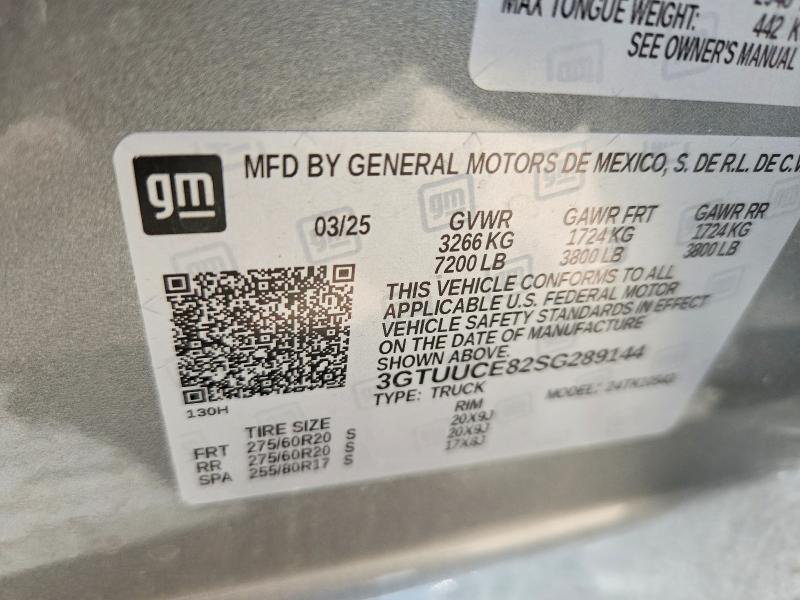 57666856 :رقم المزاد ، 3GTUUCE82SG289144 vin ، 2025 Gmc Sierra مزاد بيع