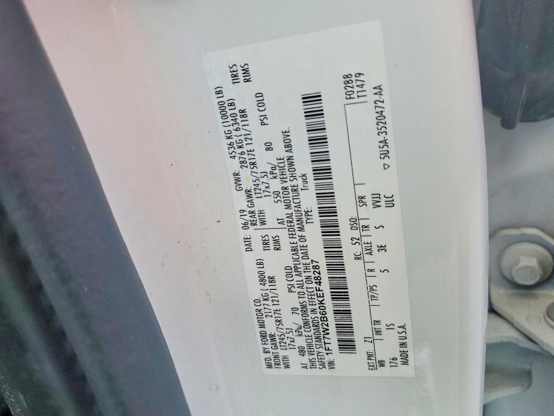 Aukcja sprzedaży 2019 Ford F250, vin: 1FT7W2B60KEF48287, numer aukcji: 61115256