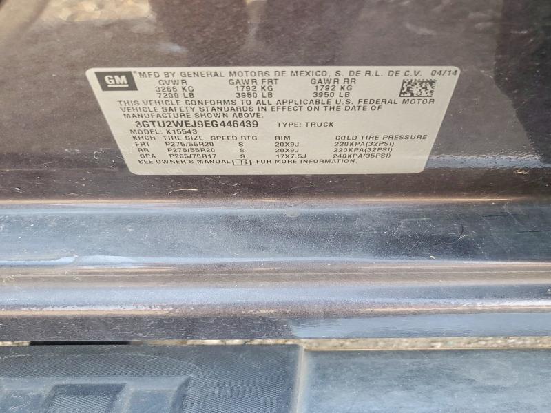 61856756 :رقم المزاد ، 3GTU2WEJ9EG446439 vin ، 2014 Gmc Sierra مزاد بيع