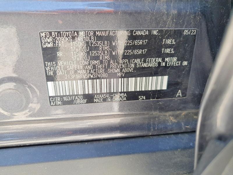 Продаж на аукціоні авто 2023 Toyota Rav4, vin: 2T3P1RFV5PW374080, номер лоту: 59983256