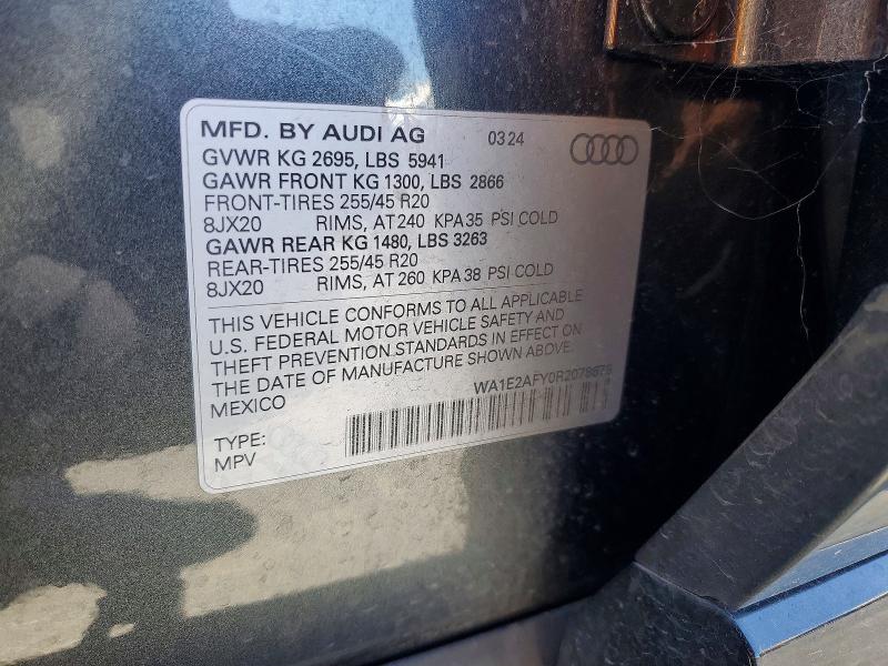 Aukcja sprzedaży 2024 Audi Q5 E, vin: WA1E2AFY0R2078678, numer aukcji: 59384496
