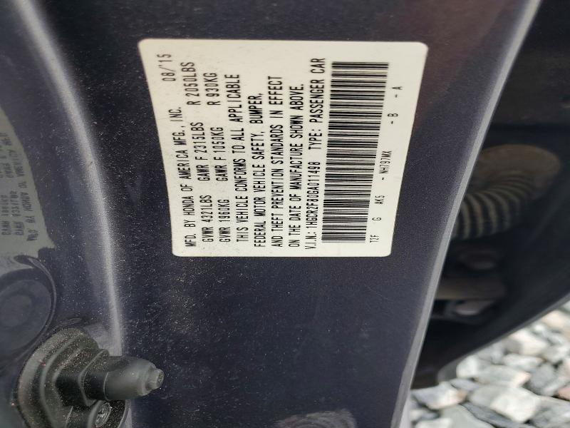 Продажа на аукционе авто 2016 Honda Accord, vin: 1HGCR2F80GA011498, номер лота: 62954496
