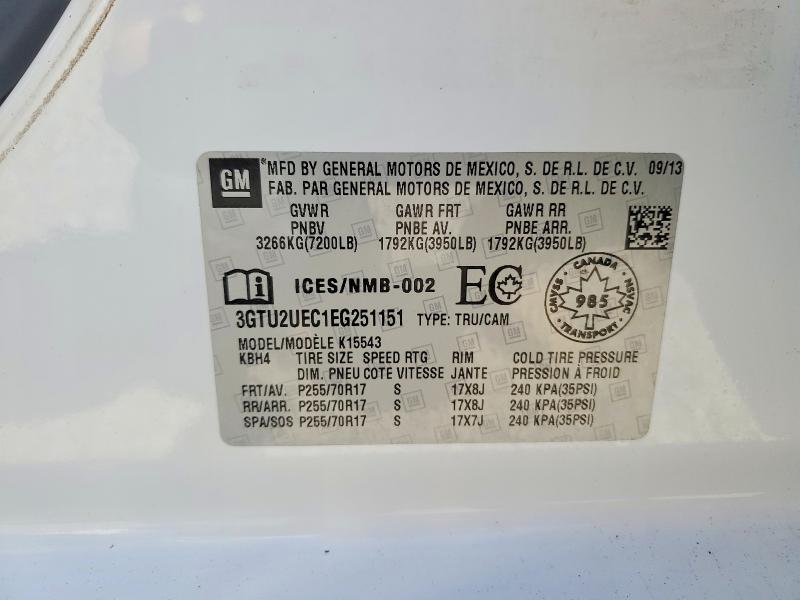 Продажа на аукционе авто 2014 Gmc Sierra, vin: 3GTU2UEC1EG251151, номер лота: 60512176