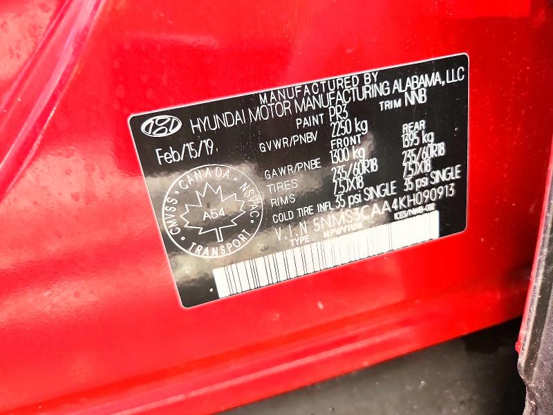 Aukcja sprzedaży 2019 Hyundai Santa Fe, vin: 5NMS3CAA4KH090913, numer aukcji: 60463256