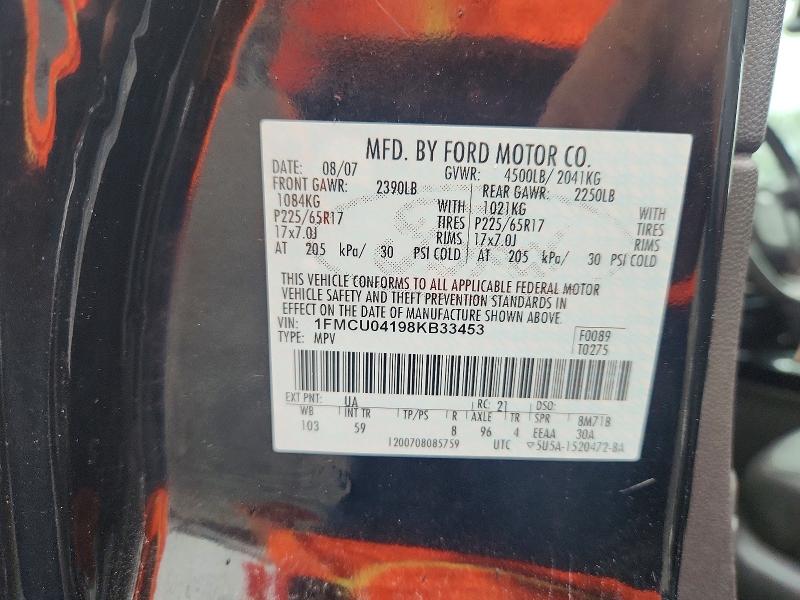 Aukcja sprzedaży 2008 Ford Escape, vin: 1FMCU04198KB33453, numer aukcji: 60493286