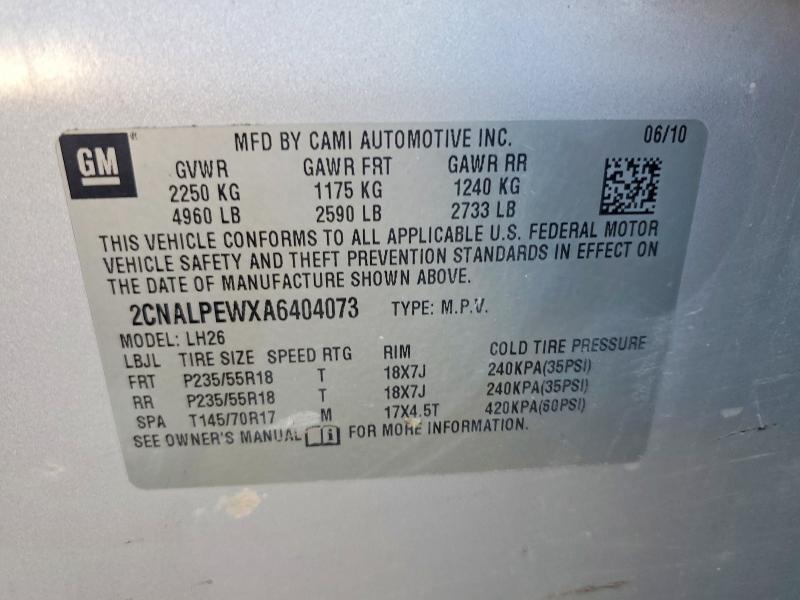 Продаж на аукціоні авто 2010 Chevrolet Equinox, vin: 2CNALPEWXA6404073, номер лоту: 61409196