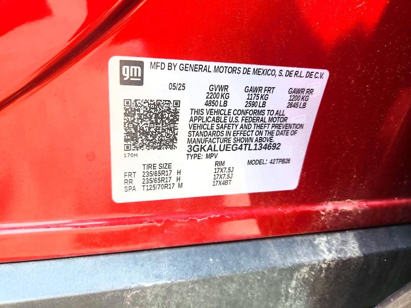 60936806 :رقم المزاد ، 3GKALUEG4TL134692 vin ، 2026 Gmc Terrain مزاد بيع