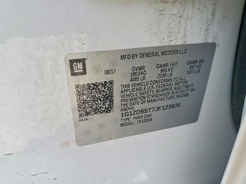 Продажа на аукционе авто 2018 Chevrolet Malibu, vin: 1G1ZD5ST7JF123835, номер лота: 61818246