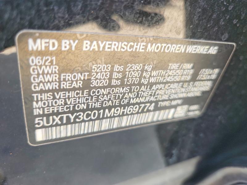 Продажа на аукционе авто 2021 Bmw X3, vin: 5UXTY3C01M9H69774, номер лота: 60382036