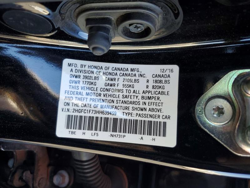 Aukcja sprzedaży 2017 Honda Civic, vin: 2HGFC1F73HH639459, numer aukcji: 62832946