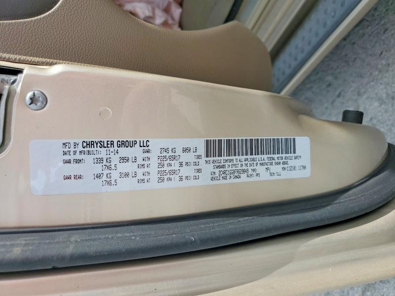 Aukcja sprzedaży 2015 Chrysler Town & Country, vin: 2C4RC1GG8FR629849, numer aukcji: 62299776