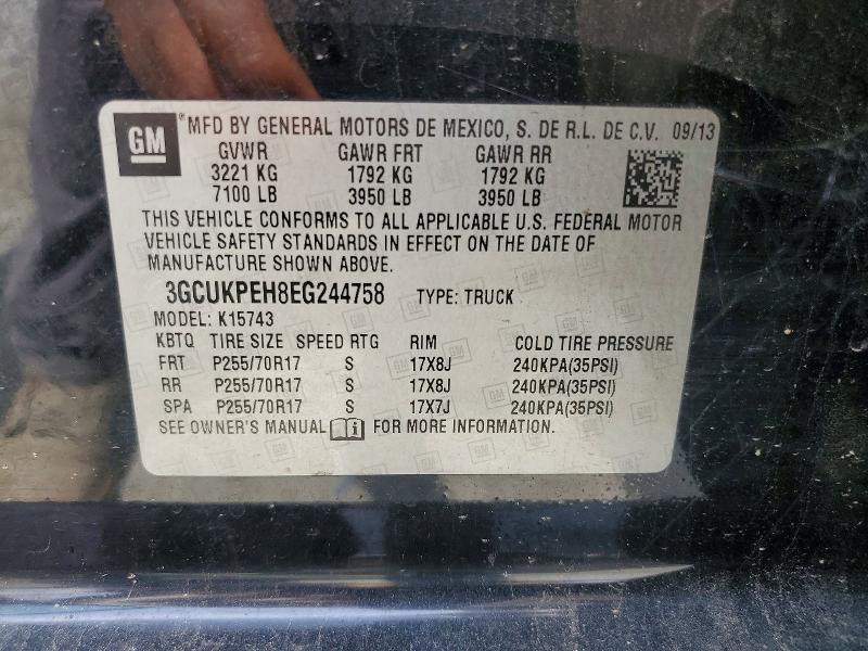 2014 Chevrolet Silverado მანქანა იყიდება აუქციონზე, vin: 3GCUKPEH8EG244758, აუქციონის ნომერი: 60804846