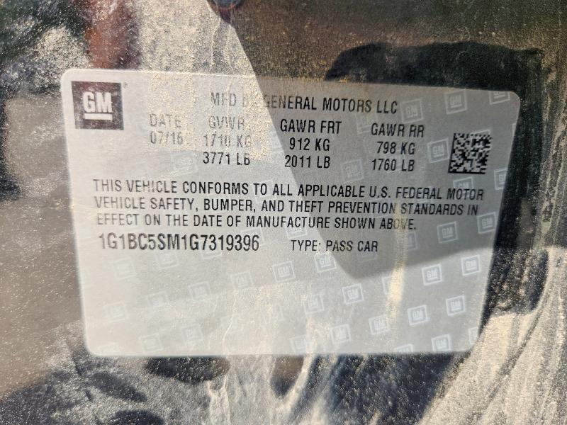 Продаж на аукціоні авто 2016 Chevrolet Cruze, vin: 1G1BC5SM1G7319396, номер лоту: 62843476