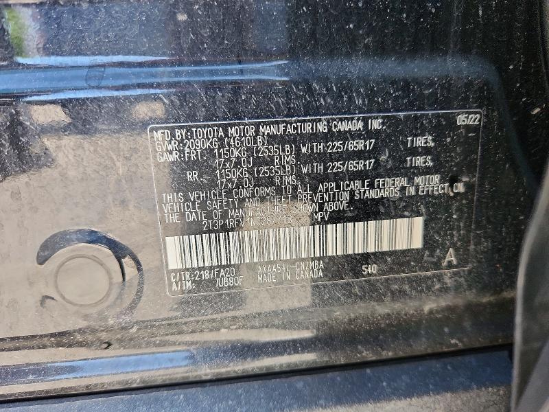 2022 Toyota Rav4 მანქანა იყიდება აუქციონზე, vin: 2T3P1RFV1NC287713, აუქციონის ნომერი: 59908856