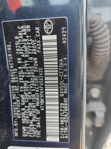 2015 Toyota Camry მანქანა იყიდება აუქციონზე, vin: 4T1BK1FK4FU562420, აუქციონის ნომერი: 62676186