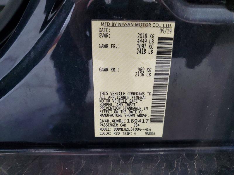 59270556 :رقم المزاد ، 1N4BL4DW0LC169417 vin ، 2020 Nissan Altima مزاد بيع