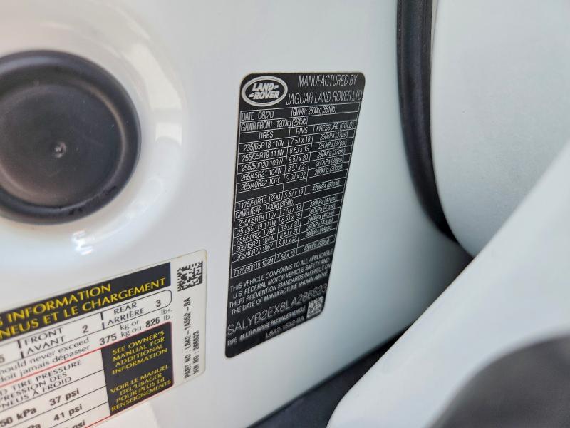 Продажа на аукционе авто 2020 Land Rover Range Rover Velar, vin: SALYB2EX8LA286623, номер лота: 61187766
