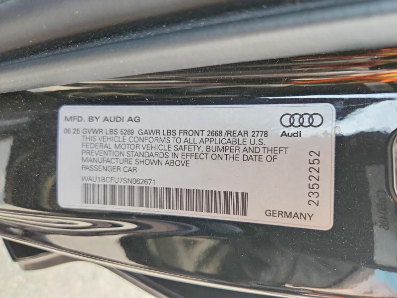 Продаж на аукціоні авто 2025 Audi A5, vin: WAU1BCFU7SN062671, номер лоту: 60835756