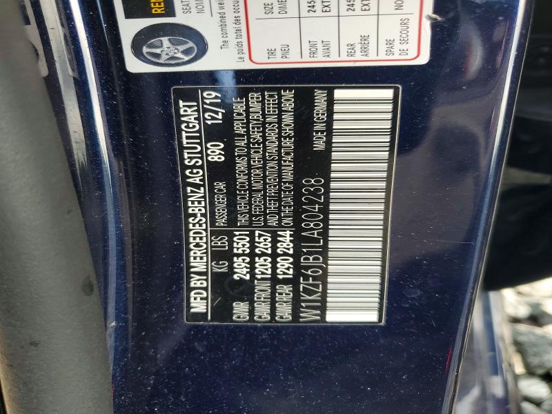 Aukcja sprzedaży 2020 Mercedes-benz E, vin: W1KZF6JB1LA804238, numer aukcji: 61941176