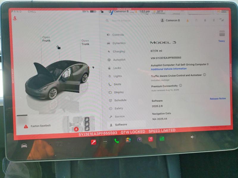 Продажа на аукционе авто 2023 Tesla Model 3, vin: 5YJ3E1EA3PF655593, номер лота: 61879406
