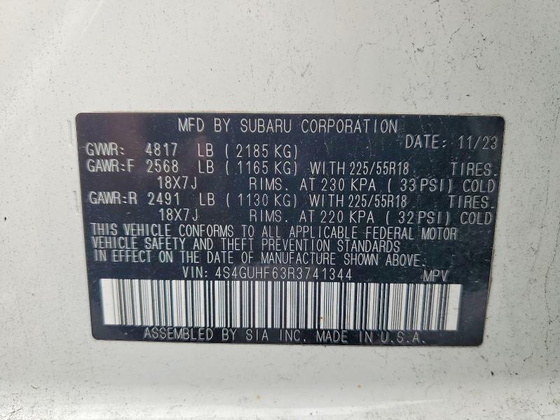 Aukcja sprzedaży 2024 Subaru Crosstrek, vin: 4S4GUHF63R3741344, numer aukcji: 61424746